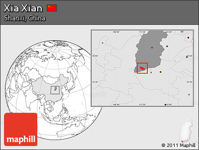 Blank Location Map of Xia Xian, highlighted country, highlighted parent region