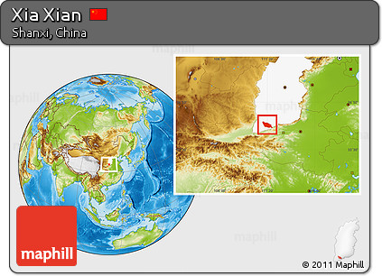 Physical Location Map of Xia Xian, highlighted parent region
