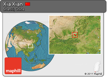 Satellite Location Map of Xia Xian