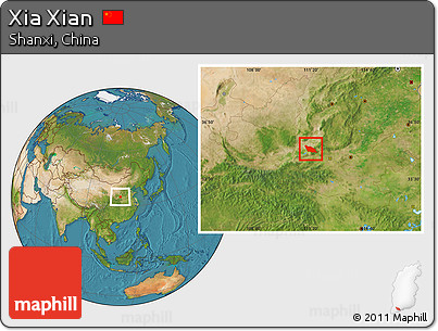 Satellite Location Map of Xia Xian