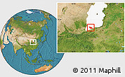 Satellite Location Map of Xia Xian, highlighted parent region