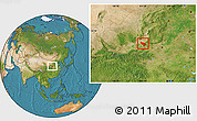 Satellite Location Map of Xia Xian