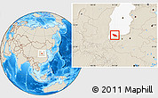 Shaded Relief Location Map of Xia Xian, highlighted parent region