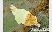 Physical Map of Xia Xian, darken