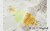 Physical Map of Xia Xian, lighten, semi-desaturated