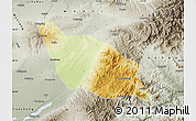 Physical Map of Xia Xian, semi-desaturated