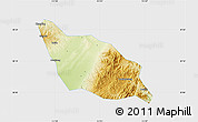 Physical Map of Xia Xian, single color outside