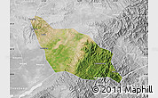 Satellite Map of Xia Xian, lighten, desaturated