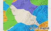 Shaded Relief Map of Xia Xian, political outside