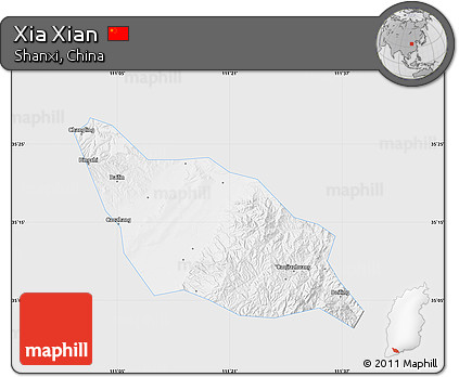 Silver Style Map of Xia Xian, single color outside