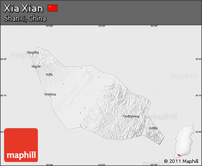 Silver Style Map of Xia Xian, single color outside