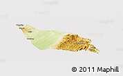 Physical Panoramic Map of Xia Xian, cropped outside