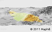 Physical Panoramic Map of Xia Xian, desaturated