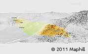 Physical Panoramic Map of Xia Xian, lighten, desaturated
