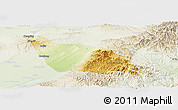 Physical Panoramic Map of Xia Xian, lighten
