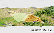 Physical Panoramic Map of Xia Xian, satellite outside