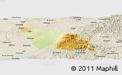 Physical Panoramic Map of Xia Xian, shaded relief outside