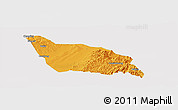 Political Panoramic Map of Xia Xian, cropped outside