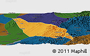 Political Panoramic Map of Xia Xian, darken