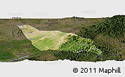 Satellite Panoramic Map of Xia Xian, darken