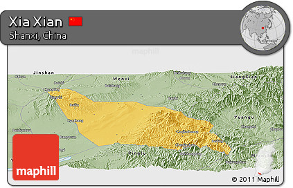 Savanna Style Panoramic Map of Xia Xian