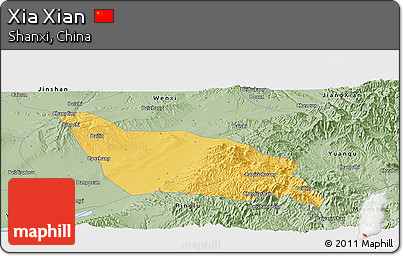 Savanna Style Panoramic Map of Xia Xian