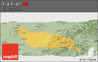 Savanna Style Panoramic Map of Xia Xian