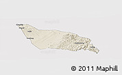 Shaded Relief Panoramic Map of Xia Xian, cropped outside
