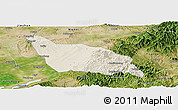 Shaded Relief Panoramic Map of Xia Xian, satellite outside