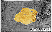Physical 3D Map of Xiangyuan, darken, desaturated