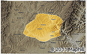 Physical 3D Map of Xiangyuan, darken, semi-desaturated