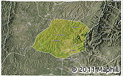 Satellite 3D Map of Xiangyuan, semi-desaturated