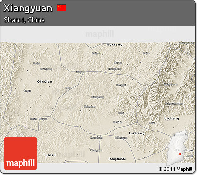 Shaded Relief 3D Map of Xiangyuan