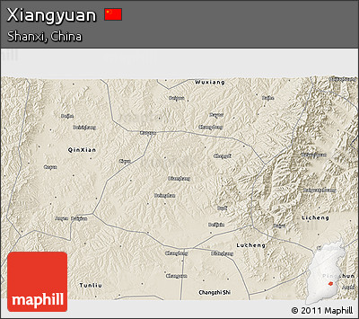 Shaded Relief 3D Map of Xiangyuan