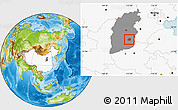 Physical Location Map of Xiangyuan, highlighted country, highlighted parent region
