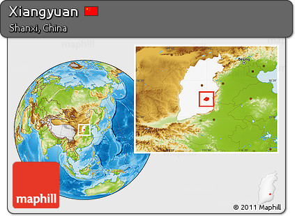 Physical Location Map of Xiangyuan, highlighted parent region