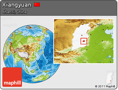 Physical Location Map of Xiangyuan, highlighted parent region