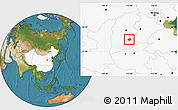 Satellite Location Map of Xiangyuan, highlighted country