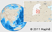 Shaded Relief Location Map of Xiangyuan, highlighted parent region