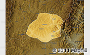 Physical Map of Xiangyuan, darken