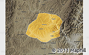 Physical Map of Xiangyuan, darken, semi-desaturated