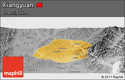 Physical Panoramic Map of Xiangyuan, desaturated