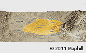 Physical Panoramic Map of Xiangyuan, semi-desaturated