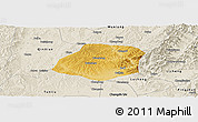 Physical Panoramic Map of Xiangyuan, shaded relief outside