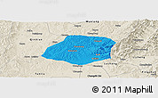 Political Panoramic Map of Xiangyuan, shaded relief outside