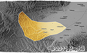 Physical 3D Map of Xiaoyi, darken, desaturated