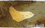Physical 3D Map of Xiaoyi, darken