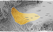 Physical 3D Map of Xiaoyi, desaturated