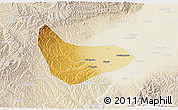 Physical 3D Map of Xiaoyi, lighten