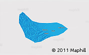 Political 3D Map of Xiaoyi, single color outside